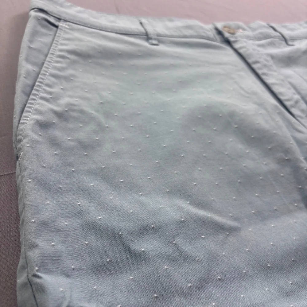 Calvin Klein Mens‎ Light Blue Micro Dot Chino Shorts W34 Stretch Cotton Blend